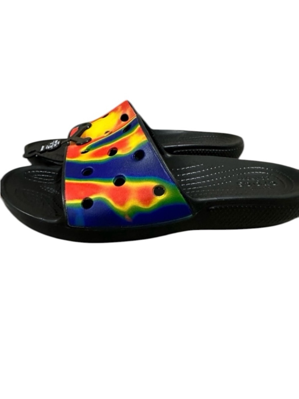 CROCS Classic Tie Dye Slides Sandals for Men Size 8 or Women Size 10. - Picture 3 of 9